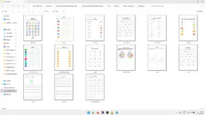 File explorer, worksheet templates, alphabet, math, color games of Kids Games Printables Generator