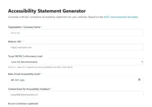 Generate Website Accessibility Statement using FixMyWeb Website Accessibility Checker