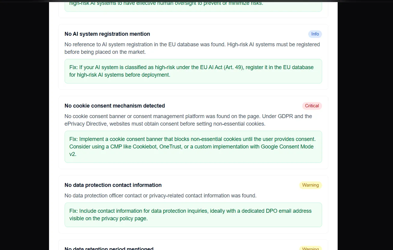 GDPR Data Protection Audit using CompliPilot