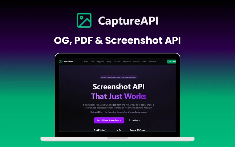 CaptureAPI OG, PDF & Screenshot API Feature Image