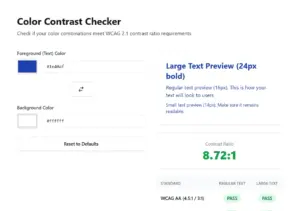 Color Contrast Checker of FixMyWeb Website Accessibility Checker