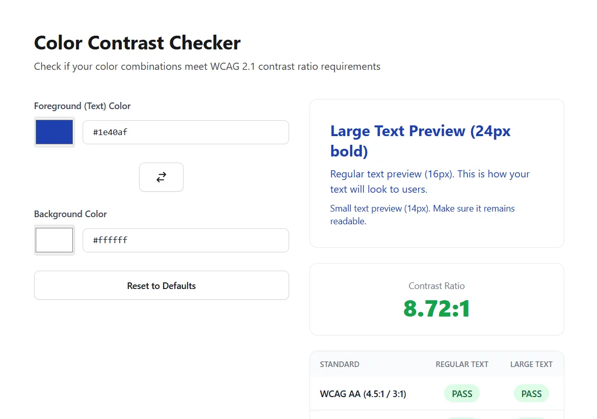 Color Contrast Checker of FixMyWeb 
