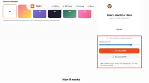 Picify AI-Powered Design Platform Export options