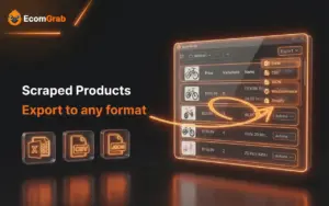 Export product information in any format using EcomGrab E-commerce Scraper