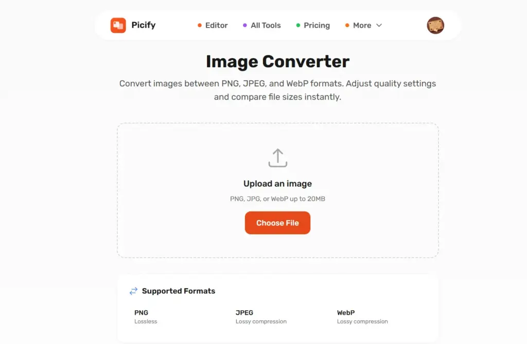 Picify AI-Powered Design Platform Image Converter