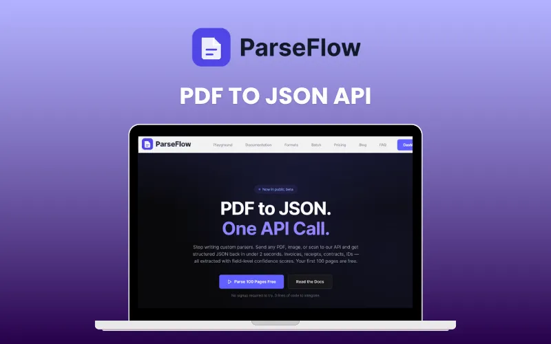 ParseFlow PDF TO JSON API Feature Image