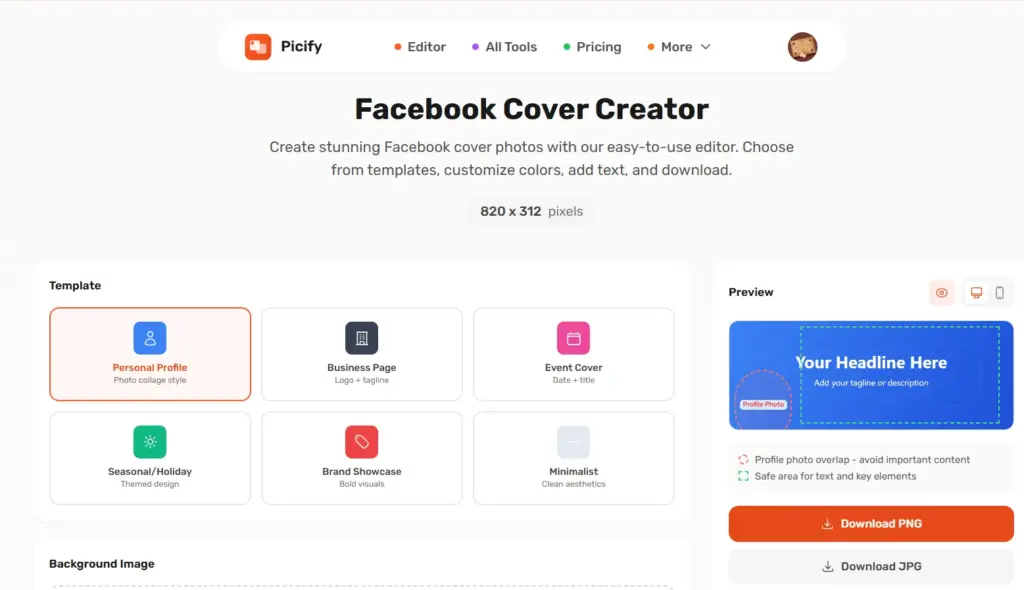 Picify AI-Powered Design Platform Facebook Post Creator