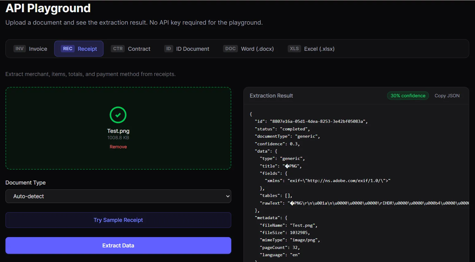 Receipt Processing with ParseFlow