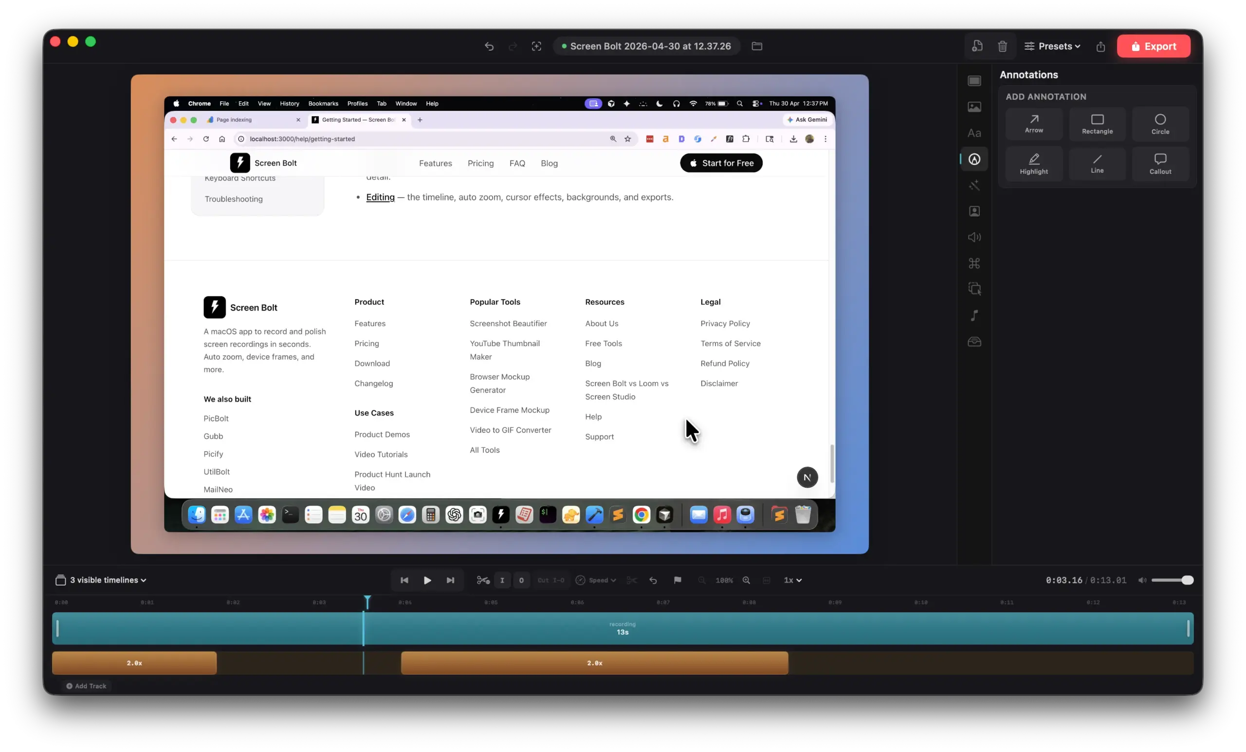 Screen Bolt Annotations