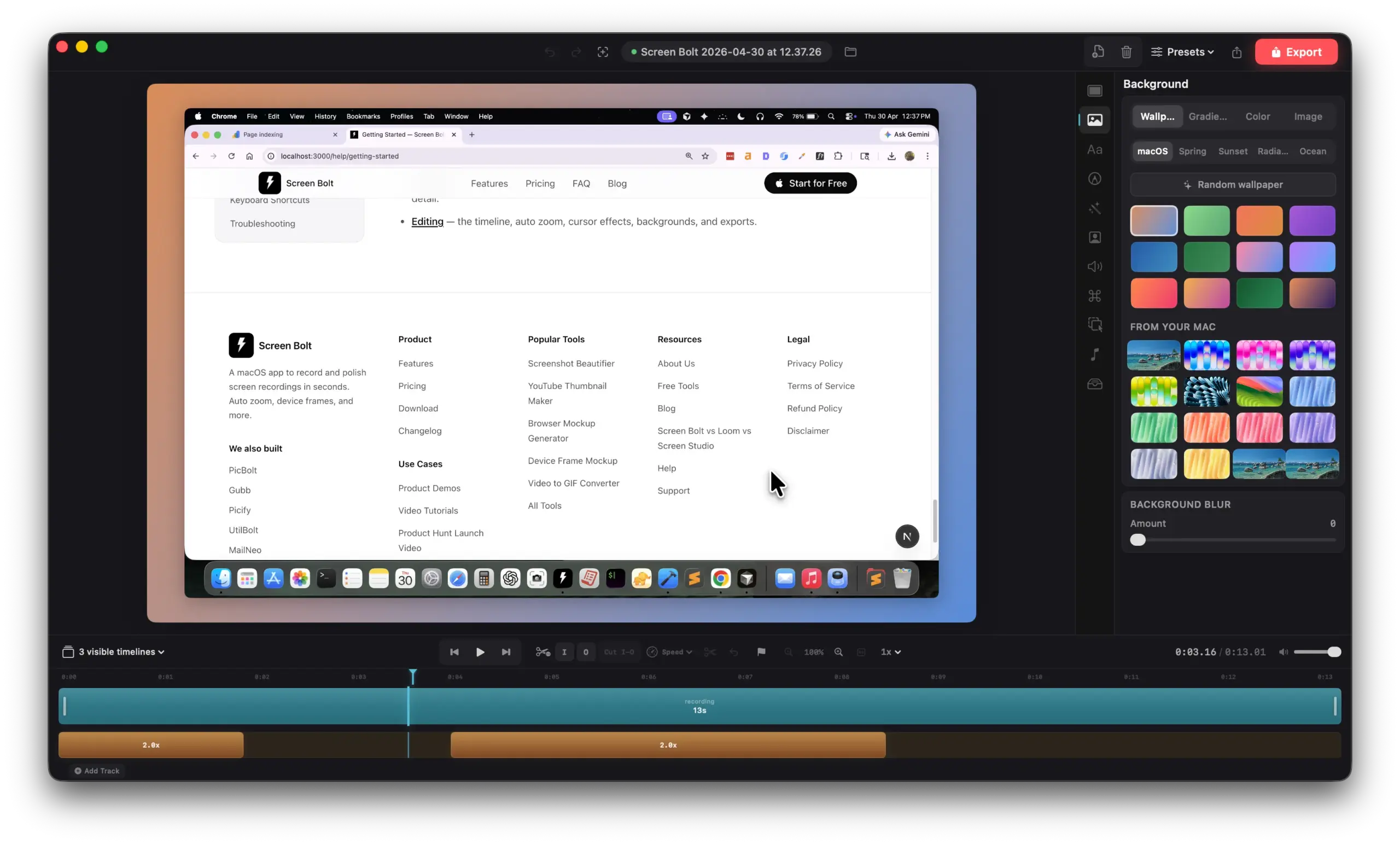Screen Bolt Backgrounds