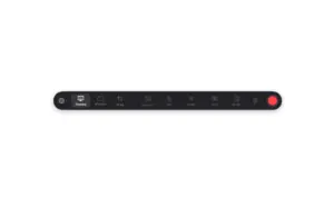 Screen Bolt control panel for selecting display, window, camera, and mic inputs.