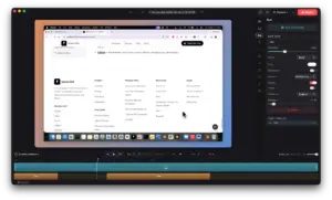 Adding animated titles, font adjustments, and text overlays in the mac screen recorder with audio.