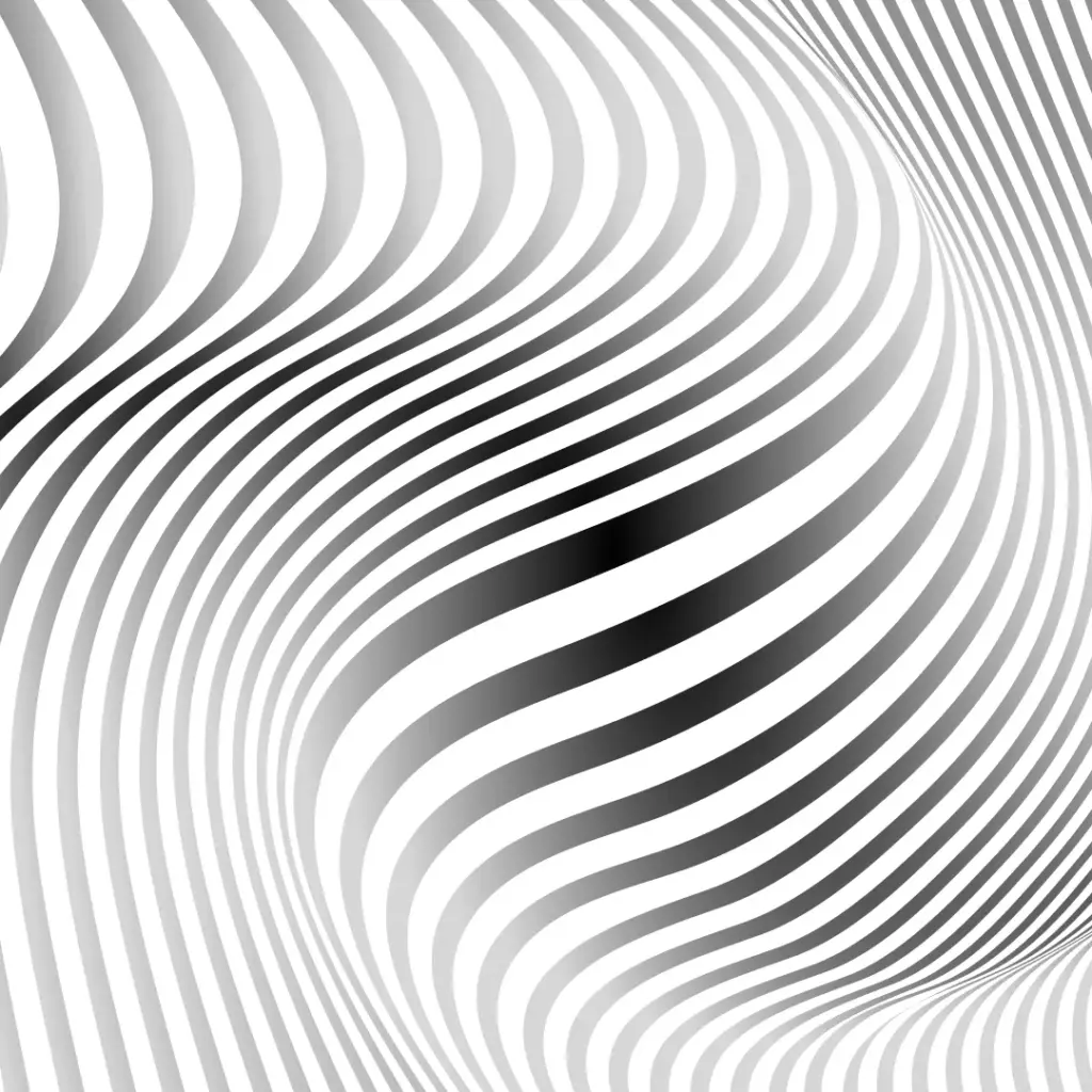 Wavy curved black and white lines, optical illusion depth of Free Abstract Designs Bundle.