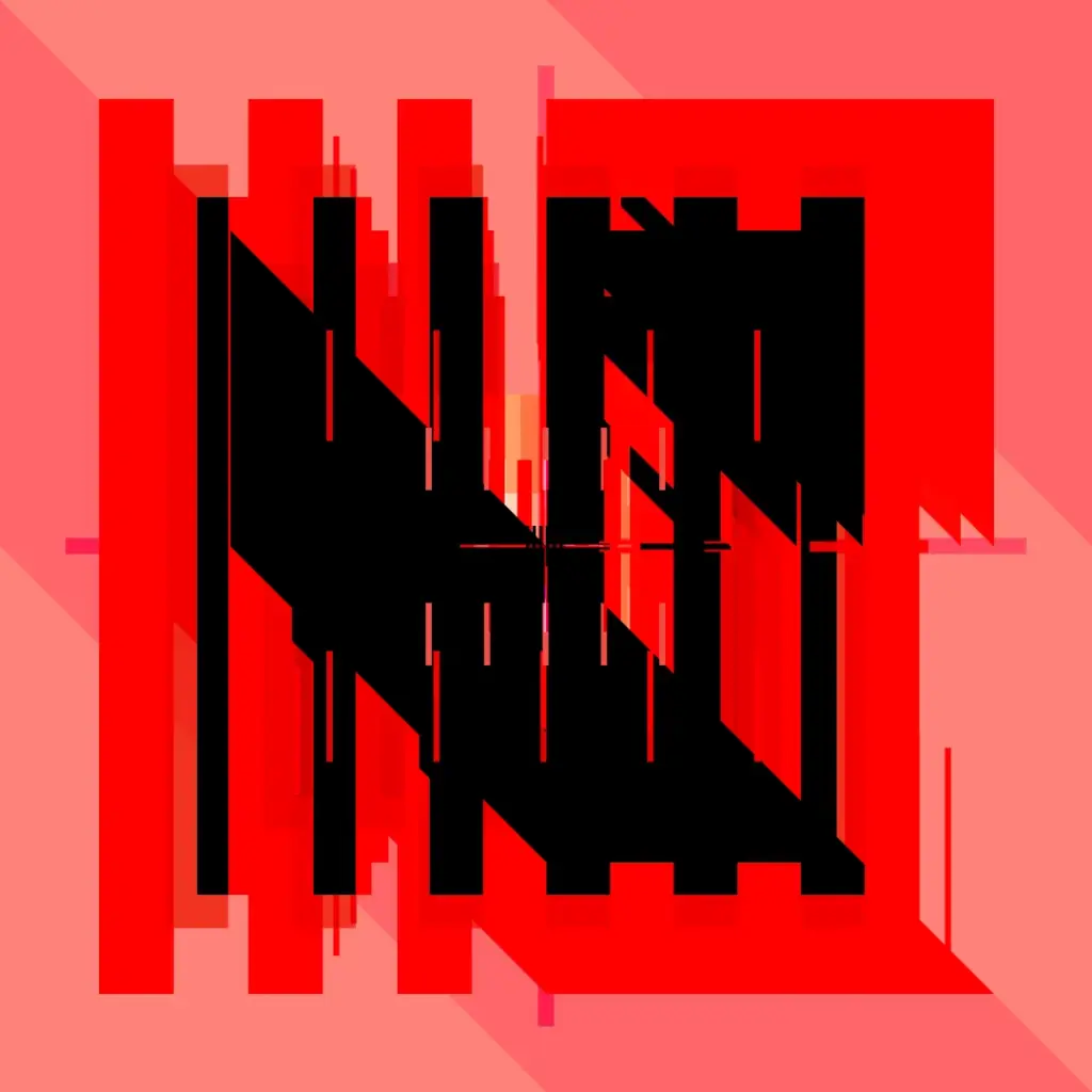 Geometric glitch effect, red and pink rectangles of Free Abstract Designs Bundle.