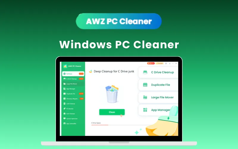 AWZ PC Cleaner - Clean, Optimize, and Speed Up Your Windows PC