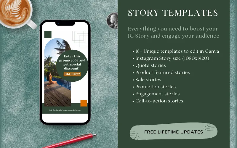 Promote your rental with professional Instagram story templates made for Airbnb hosts.