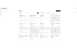 All reports dashboard in PengWing showing an organized grid view of cross-platform marketing performance reports.
