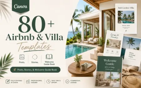Canva Airbnb and Villa Templates Bundle Feature Image
