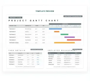 Preview of the FREE Gantt chart template