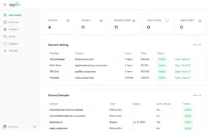 Comprehensive user dashboard showing current hosting packages in Hostdeal web hosting solution.