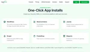 One-click application installation screen for Hostdeal permanent web hosting.