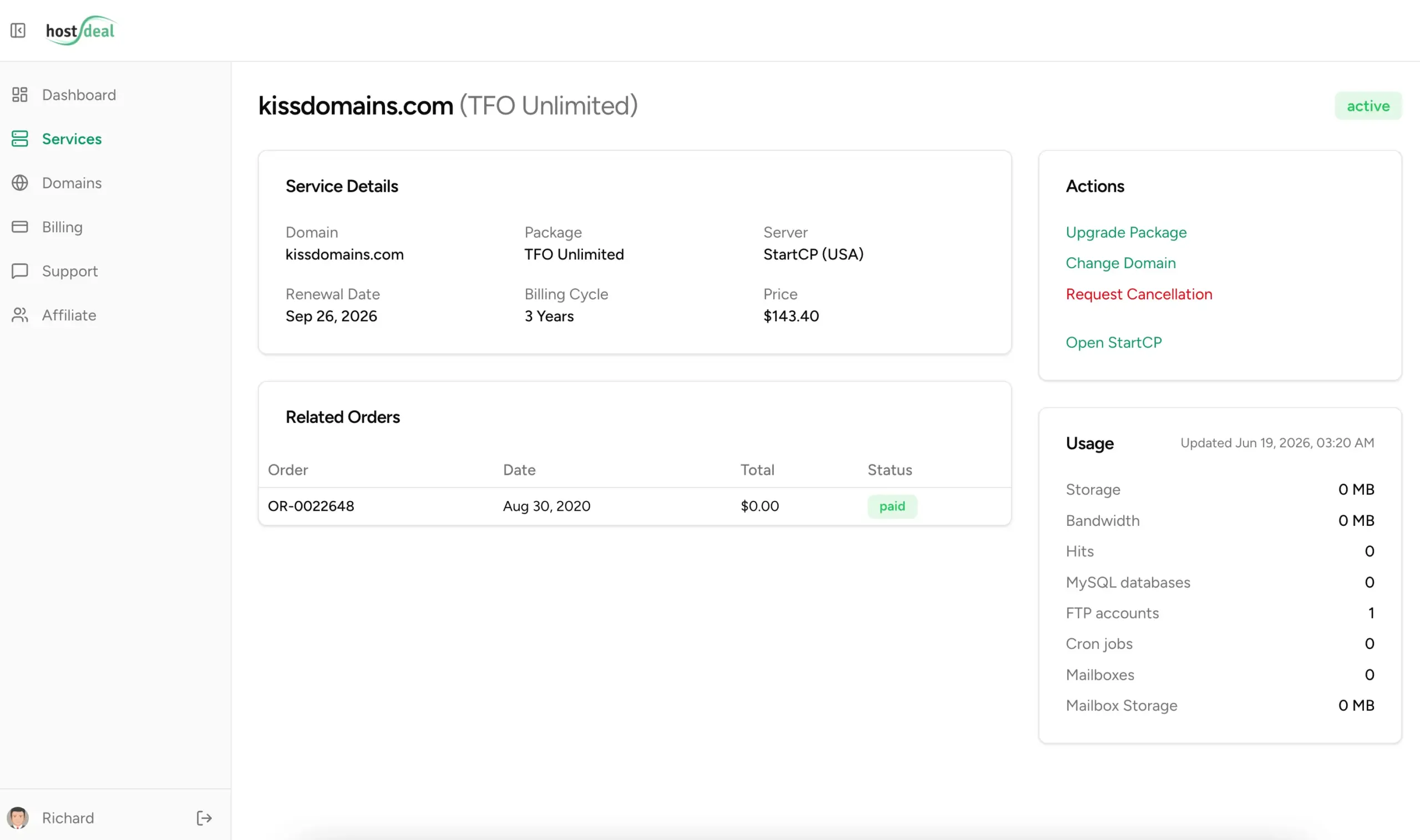 Keep track of your exact disk storage, bandwidth, and resource usage statistics.