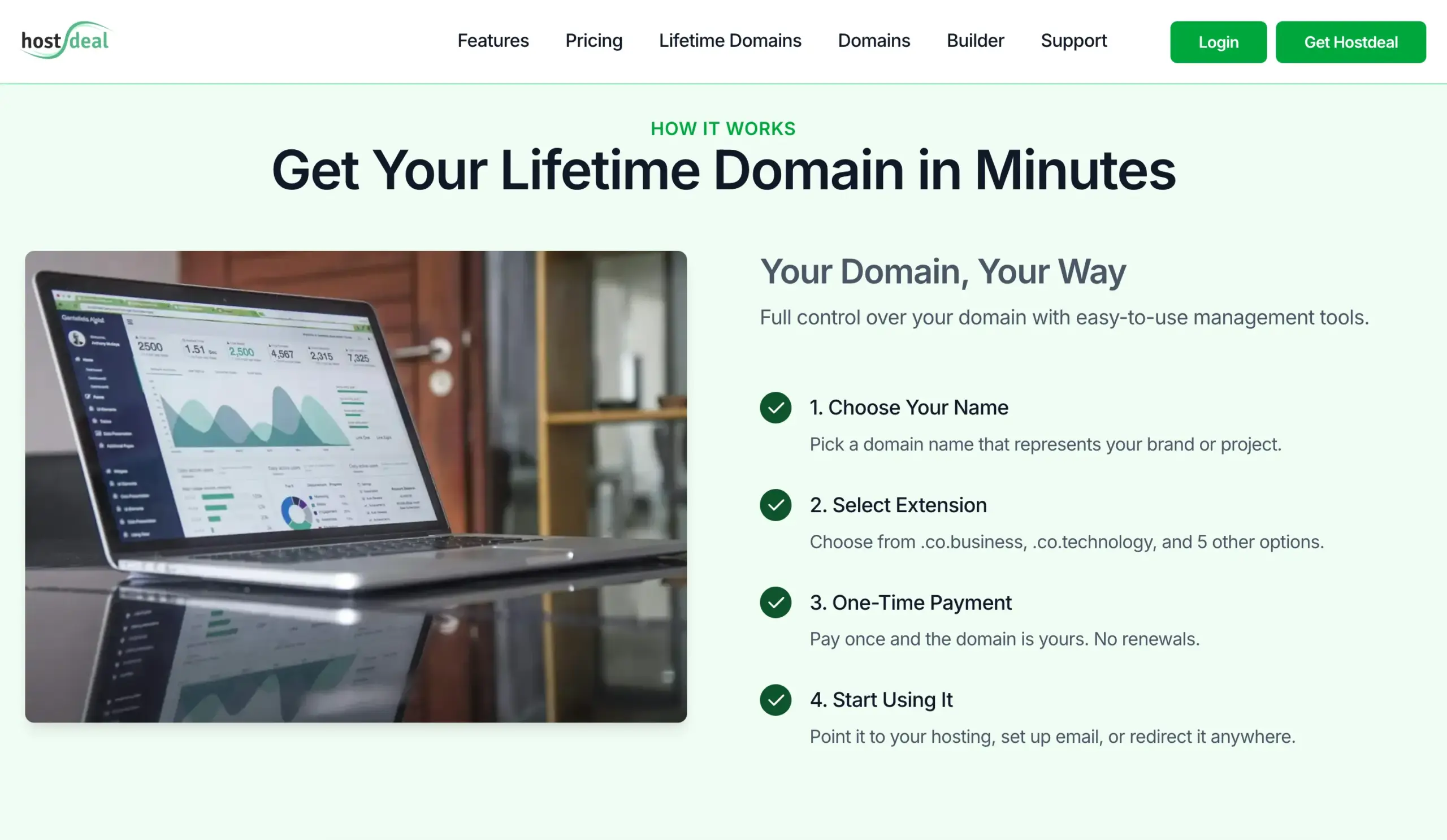 A straightforward, 4-step onboarding process to set up your domain.