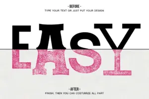 Photoshop letterpress effect applied to create realistic printed text