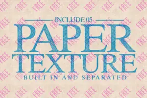 Paper textures included in Photoshop letterpress effect bundle