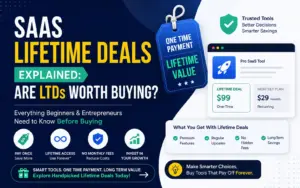 Infographic explaining SaaS lifetime deals and their benefits for businesses.