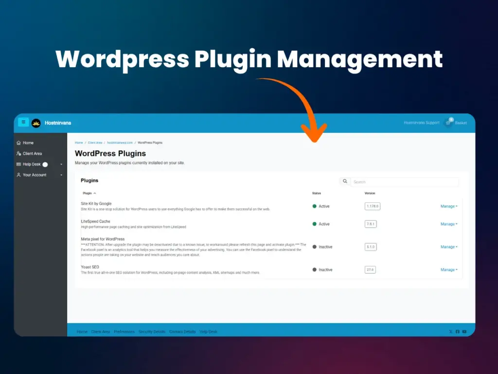 Control Plugins with HostNirvana Fast WordPress Hosting