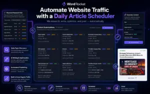 Daily article scheduler and website tracker in WordRocket