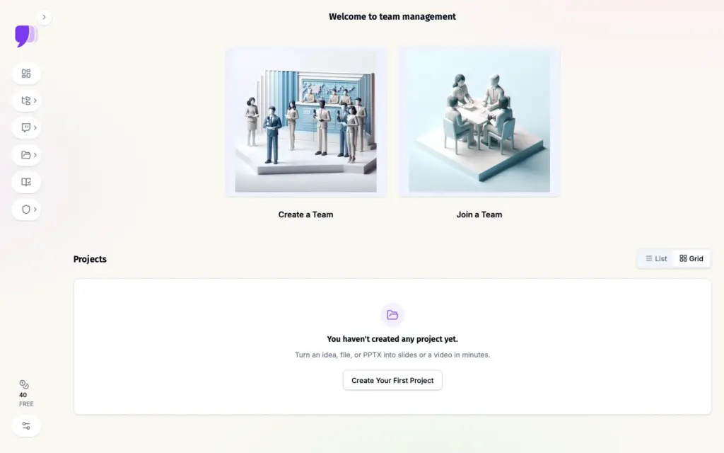 Create Team Using ChatSlide AI Presentation Maker