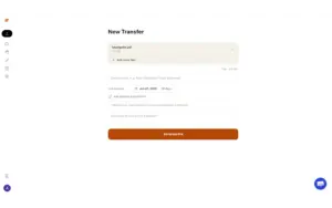 Document upload interface on the TrunkTransfer file sharing platform.