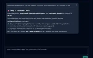 Outline and strategy assistant in SavannaBay AI Search Engine Optimization Tool.