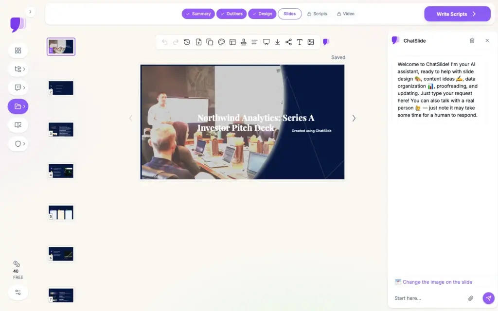 Edit Slides Intantly with ChatSlide AI Presentation Maker