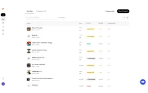 Sent file history log and tracking table on the TrunkTransfer file sharing platform.