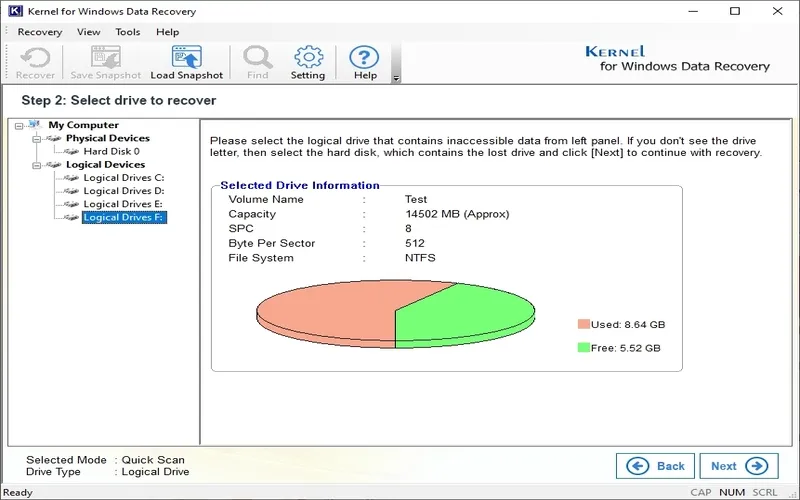 Select Drive to Recover 