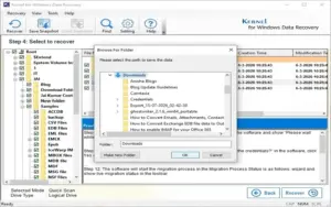Select Data Saving Location in Kernel Windows Data Recovery Software