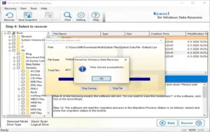Successfully Saved files with Kernel Windows Data Recovery Software