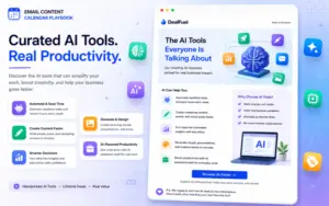 Preview of an AI software recommendation email featuring curated tools and productivity-focused messaging.