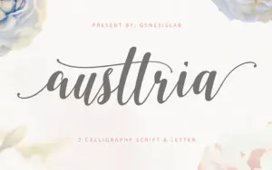 Aussttria font of Handwritten Calligraphy Fonts Bundle