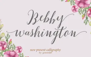Bebby Washington font of Handwritten Calligraphy Fonts Bundle
