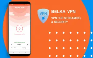 BelkaVPN mobile app promoting encrypted VPN for streaming and online privacy.