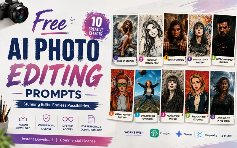 Free AI Photo Editing Prompts Bundle Feature Image