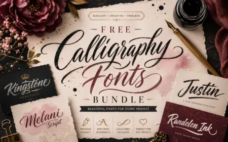 Free Calligraphy Fonts Bundle Feature Image