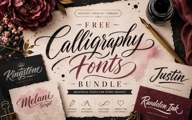 Free Calligraphy Fonts Bundle Feature Image