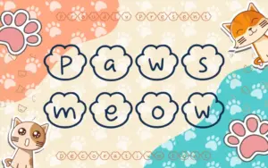 Paws Meow cute decorative font