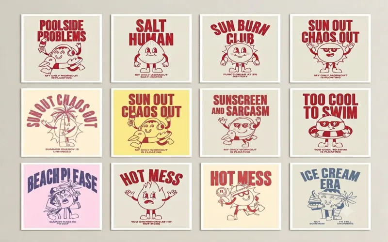 Add humor to your summer-themed designs.