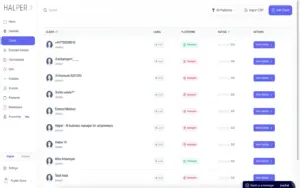Halper AI client management and CRM dashboard